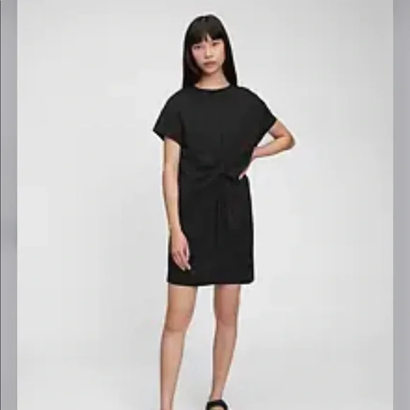 GAP | Dresses | Gap Womens Knottwist T Shirt Dress Nwt True Black Small |  Poshmark